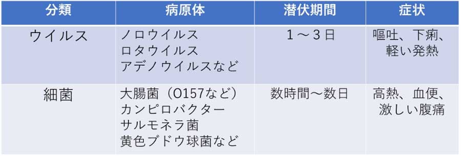 感染性胃腸炎の症状