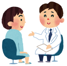 医者と患者の診察中のイラスト