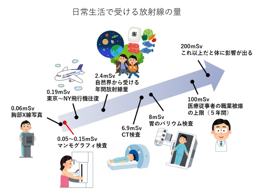 日常生活で受ける放射線の量